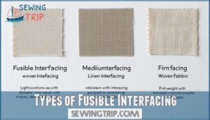types of fusible interfacing