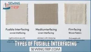 types of fusible interfacing