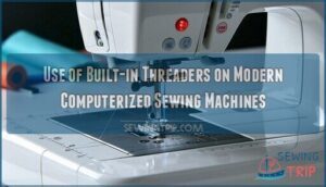 use of built-in threaders on modern computerized sewing machines