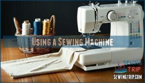 using a sewing machine
