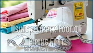 using a zipper foot or piping foot