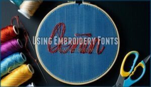 using embroidery fonts