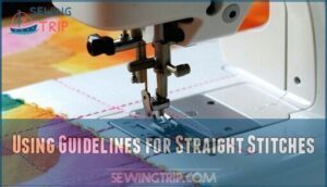 using guidelines for straight stitches