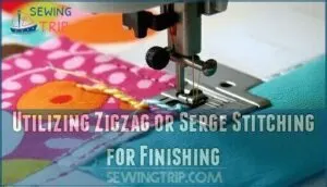 utilizing zigzag or serge stitching for finishing