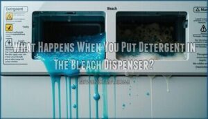 what happens when you put detergent in the bleach dispenser