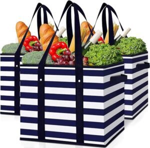 WISELIFE 3 Pack Reusable Grocery B086MVDWGB