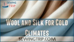 wool and silk for cold climates