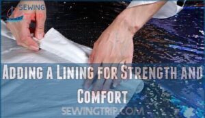 adding a lining for strength and comfort