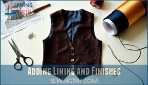 adding lining and finishes