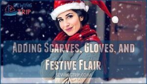 adding scarves, gloves, and festive flair