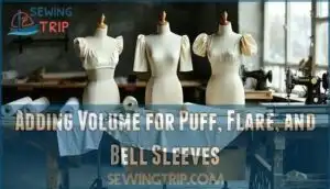 adding volume for puff, flare, and bell sleeves