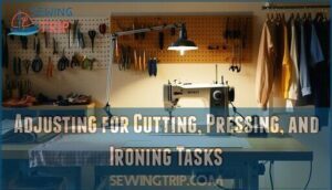 adjusting for cutting, pressing, and ironing tasks