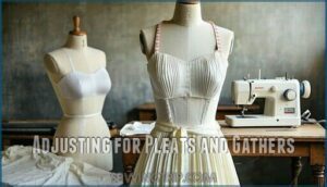 adjusting for pleats and gathers