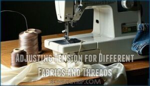 adjusting tension for different fabrics and threads