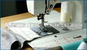 adjusting tension, length, and width