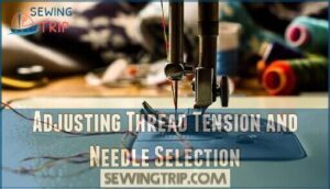 adjusting thread tension and needle selection