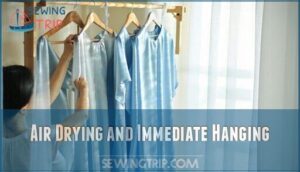 air drying and immediate hanging