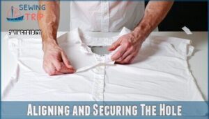 aligning and securing the hole