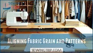 aligning fabric grain and patterns