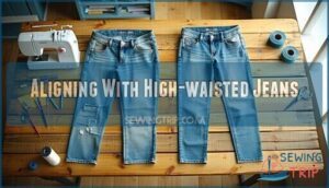 aligning with high-waisted jeans