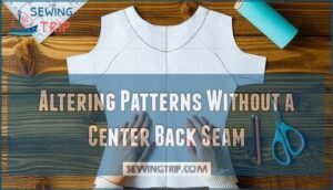 altering patterns without a center back seam