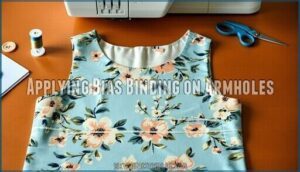 applying bias binding on armholes