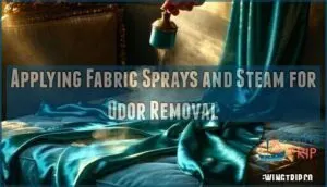 applying fabric sprays and steam for odor removal