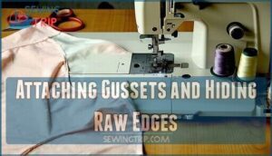 attaching gussets and hiding raw edges