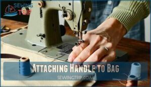 attaching handle to bag