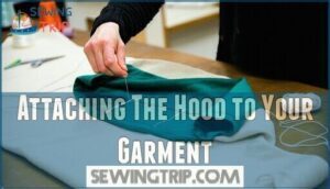 attaching the hood to your garment