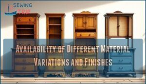 availability of different material variations and finishes