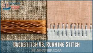backstitch vs. running stitch
