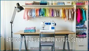 basic supplies and workspace setup