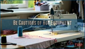 be cautious of hot equipment