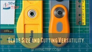 blade size and cutting versatility