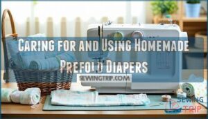 caring for and using homemade prefold diapers