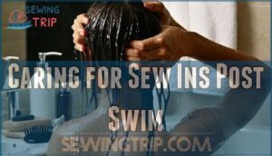 caring for sew ins post swim