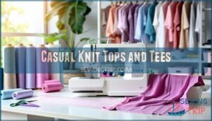 casual knit tops and tees