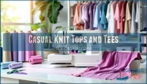 casual knit tops and tees