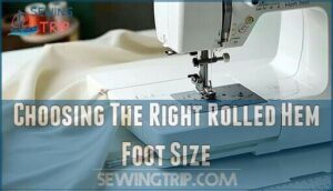 choosing the right rolled hem foot size