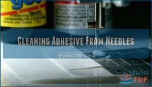 cleaning adhesive from needles