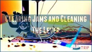 clearing jams and cleaning the lever