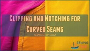 clipping and notching for curved seams