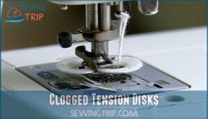 clogged tension disks