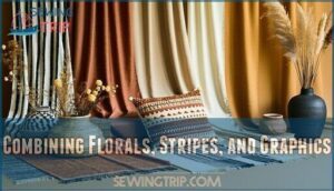 combining florals, stripes, and graphics