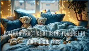 common practice of using flannel in quilt projects
