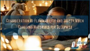 consideration of flammability and safety when choosing materials for sleepwea