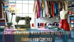 considerations when using upholstery fabric for clothes