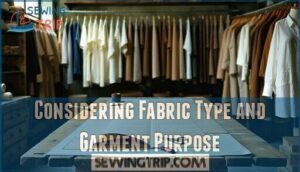 considering fabric type and garment purpose