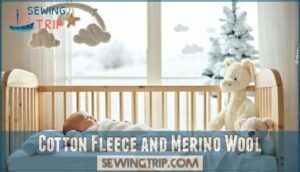 cotton fleece and merino wool